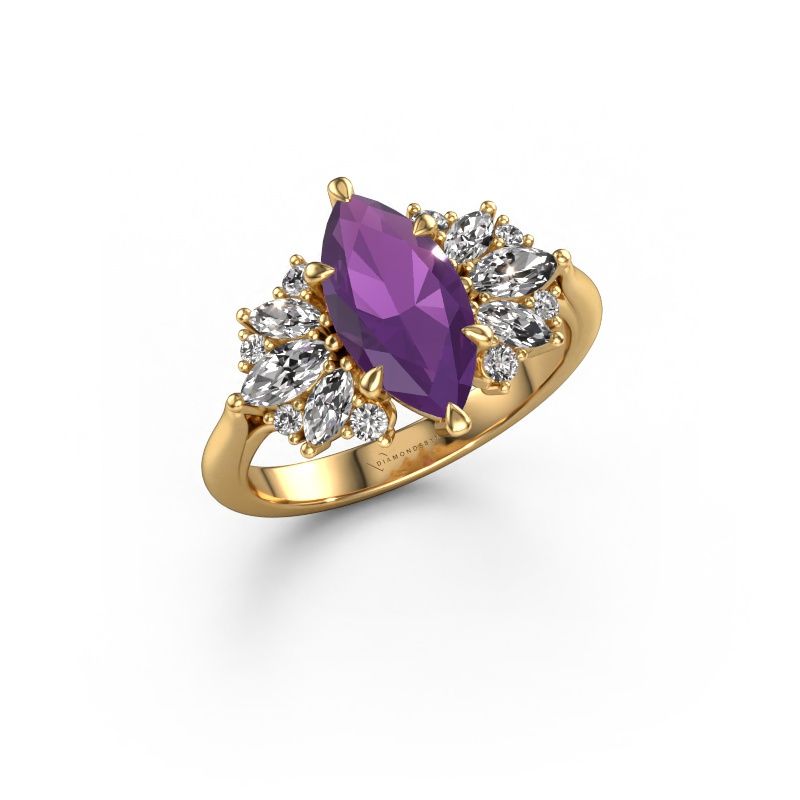 Engagement ring Jaimie 585 gold amethyst 12x6 mm
