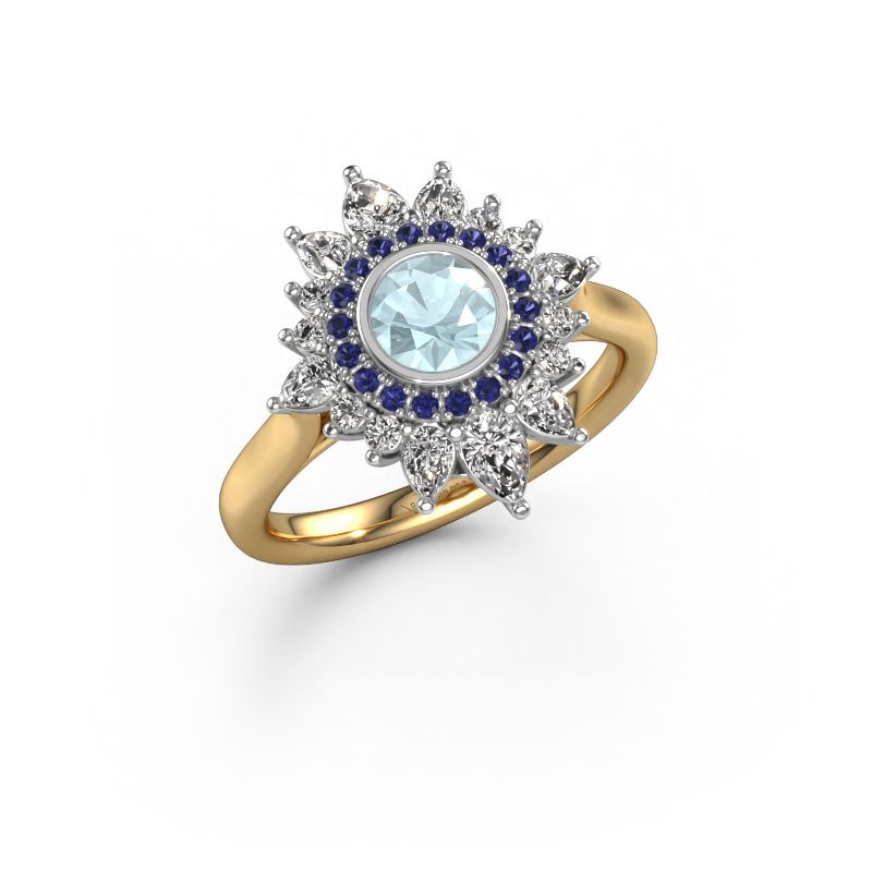 Engagement ring Tianna 585 gold aquamarine 5 mm