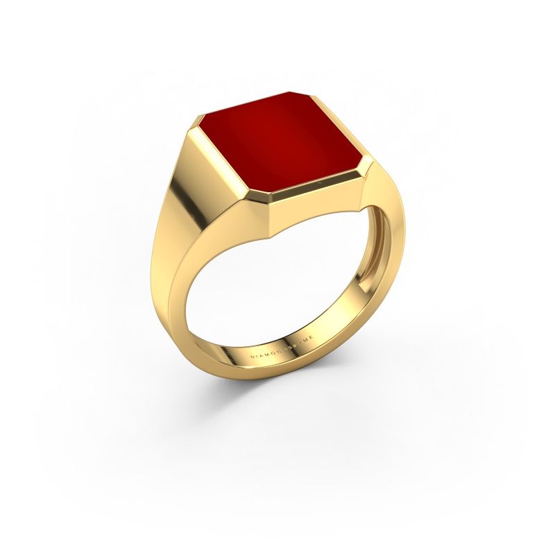 Signet ring Lars 2 light 585 gold carnelian 12x10 mm
