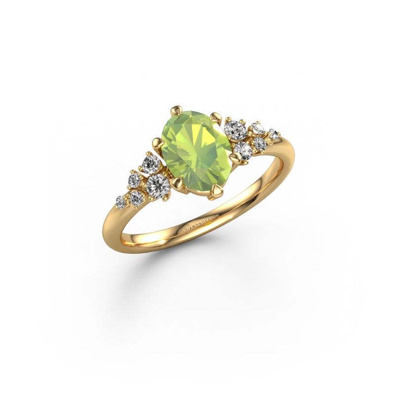 Engagement ring Royce OVL 585 gold peridot 8x6 mm