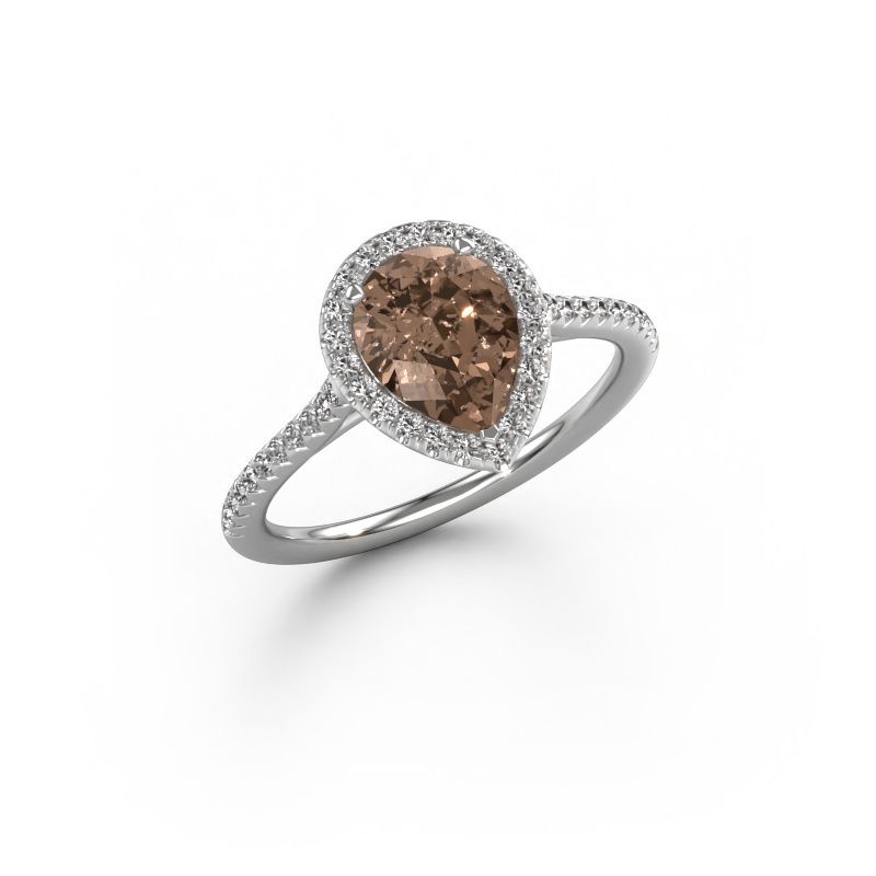 Verlovingsring Seline per 2 950 platina bruine diamant 1.295 crt
