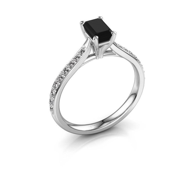 Afbeelding van Verlovingsring Mignon eme 2 950 platina zwarte diamant 1.079 crt