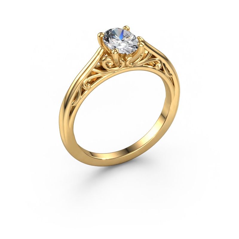 Engagement ring Shannon ovl 585 gold lab grown diamond 0.70 crt