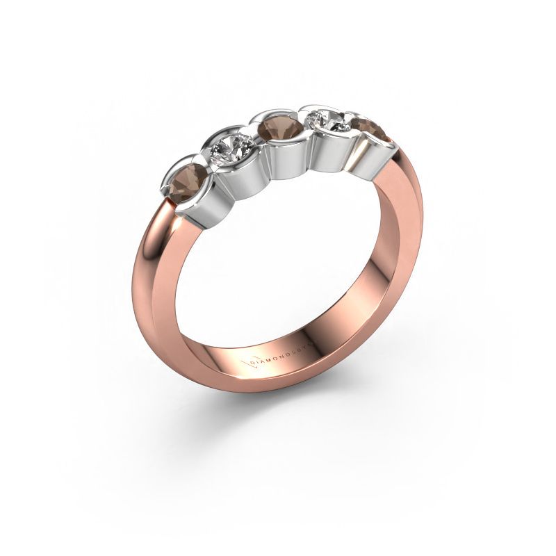 Bague Lotte 5 585 or rose quartz fumé 3 mm