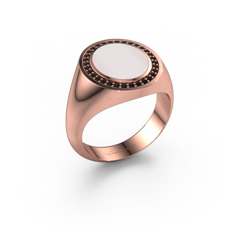 Zegelring Adam 2 585 rosé goud rode lagensteen 12x10 mm
