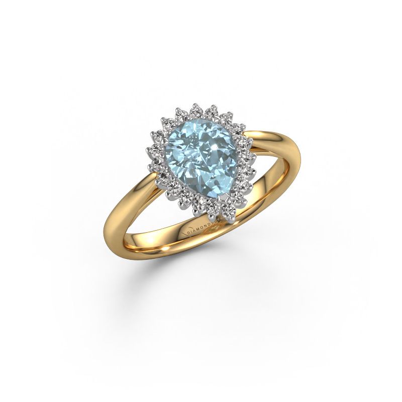 Engagement ring Tilly per 1 585 gold blue lab grown diamond 8x6 mm