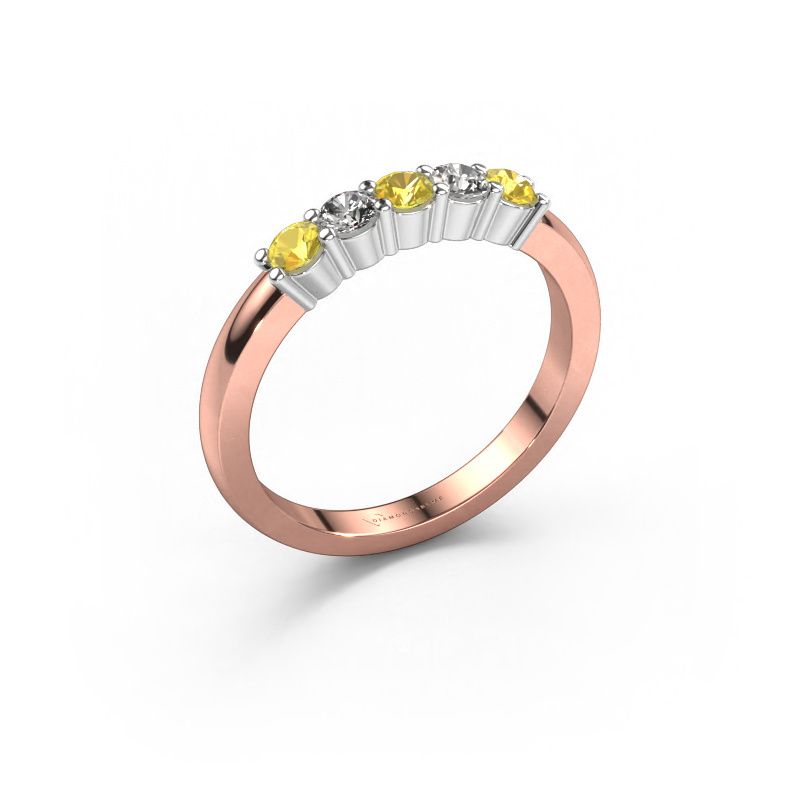 Ring Yasmin 5 585 rose gold yellow sapphire 3 mm