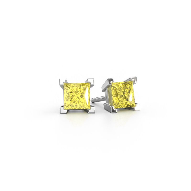 Ohrsteckers Ariane 950 Platin gelber Labor Diamant 5 mm
