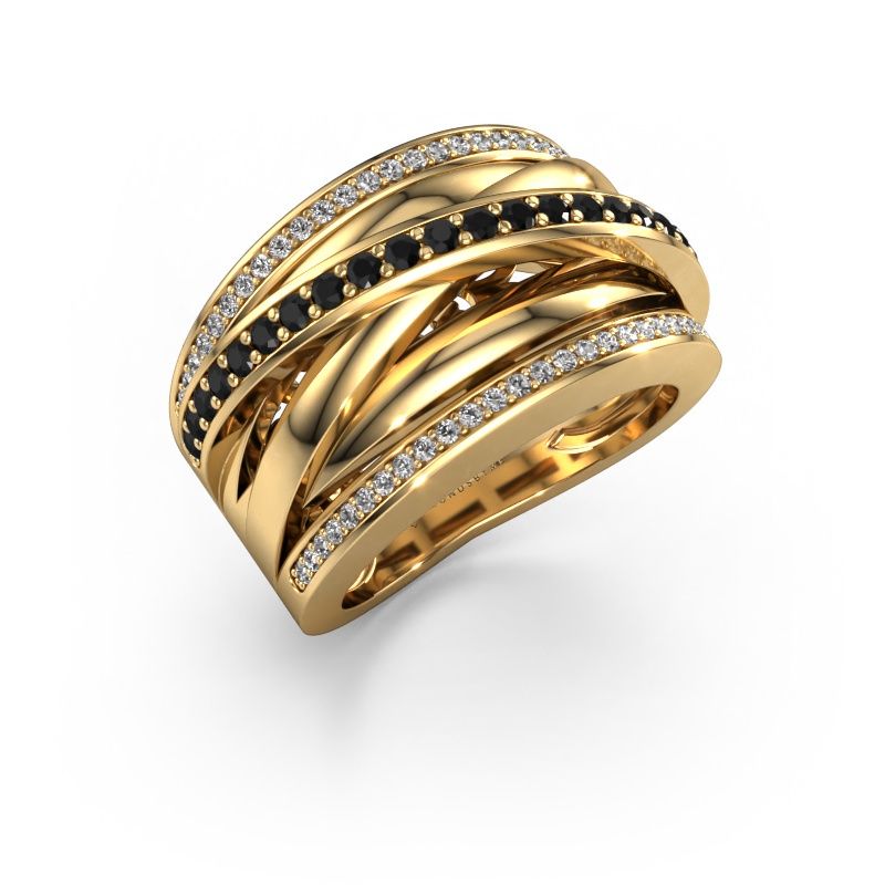 Bague Clair 2 585 or jaune diamant noir 0.628 crt