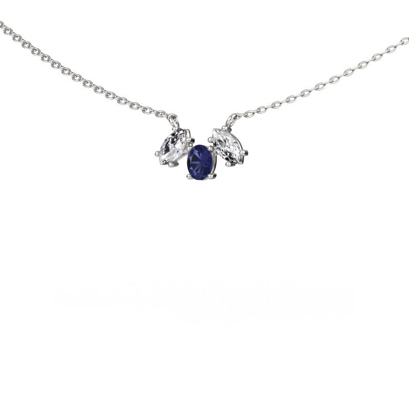 Collier Rachal 585 or blanc saphir 4x3 mm