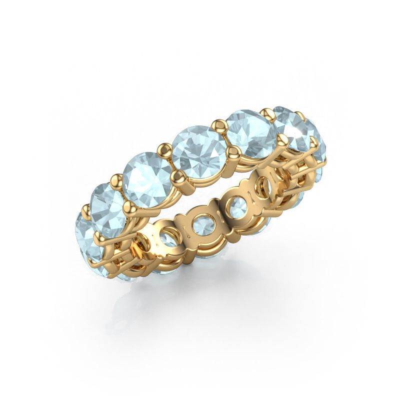 Stackable ring Michelle full 5.0 585 gold aquamarine 5 mm