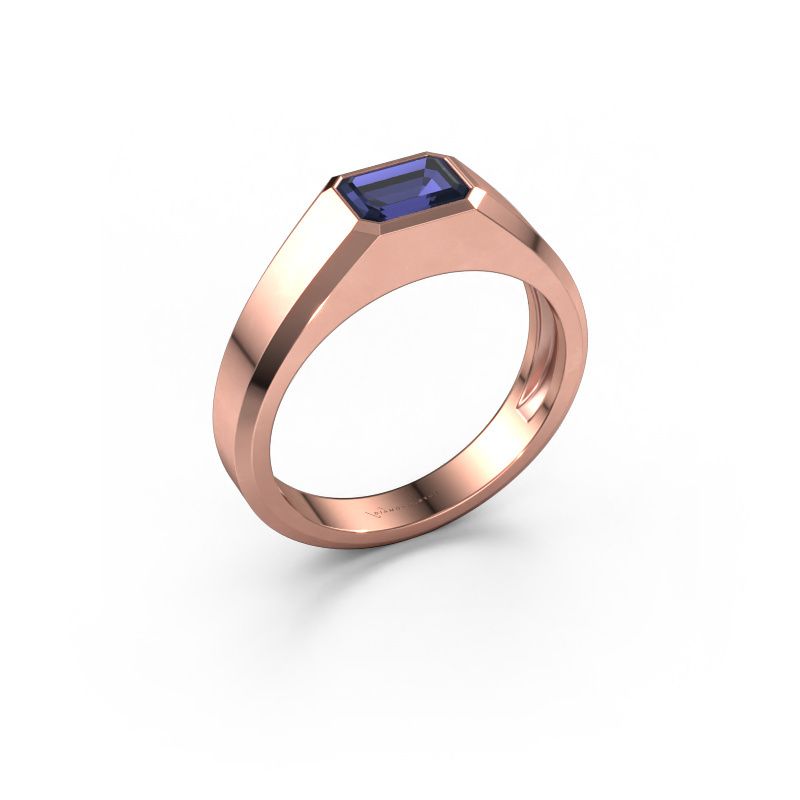 Men's ring Dylan 1 585 rose gold sapphire 7x5 mm