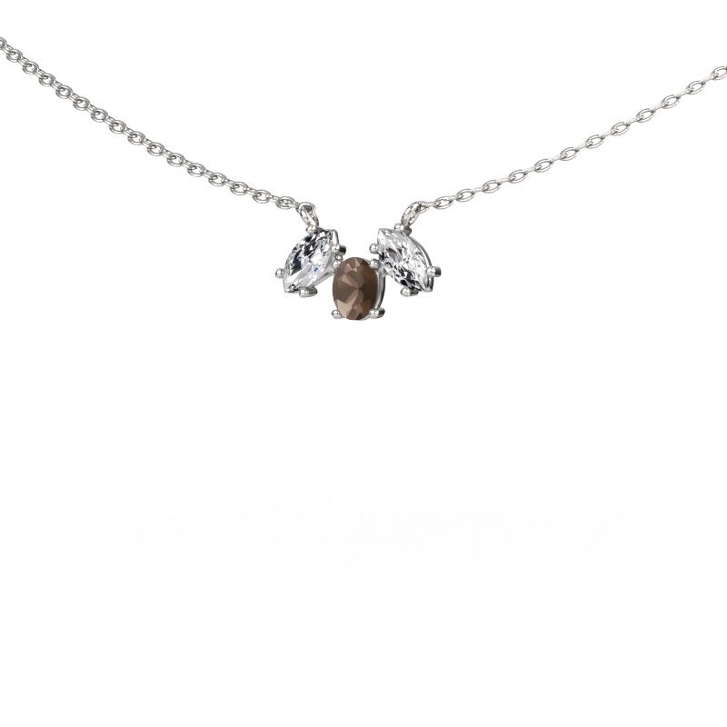 Ketting Rachal 585 witgoud rookkwarts 4x3 mm