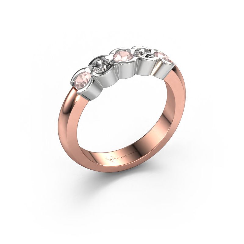 Ring Lotte 5 585 rose gold morganite champagne 3 mm