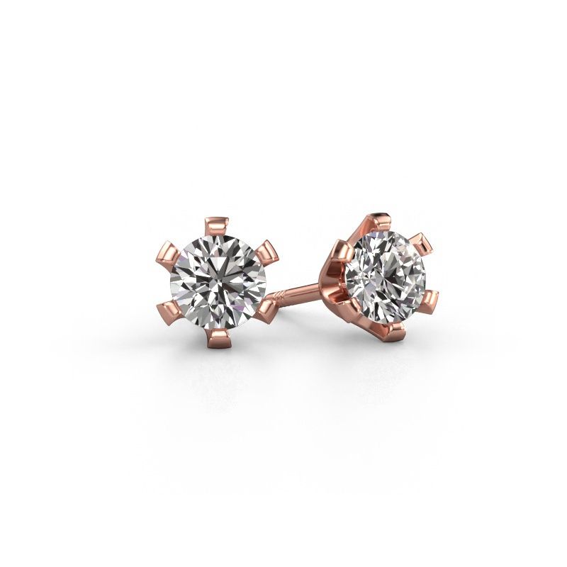 Stud earrings Shana 585 rose gold diamond 0.40 crt