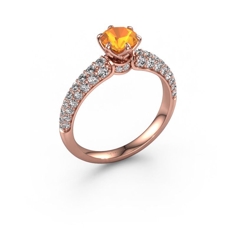 Engagement ring Meryl 585 rose gold citrin 5.7 mm