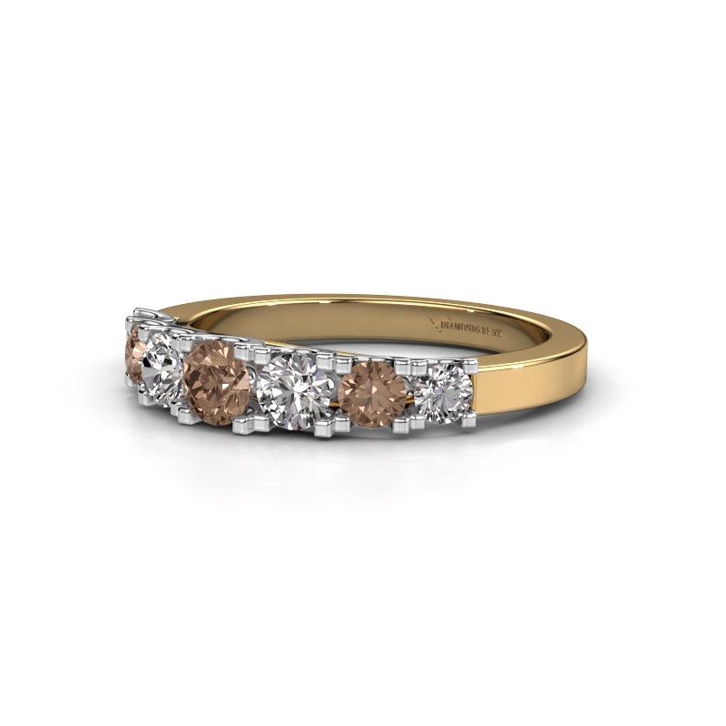 Afbeelding van Ring selina 3<br/>585 goud<br/>Bruine diamant 0.86 crt