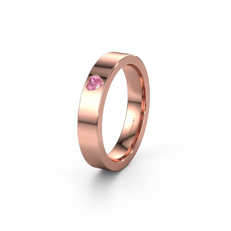Trouwring WH0101L14BPHRT 585 rosé goud roze saffier ±4x2 mm