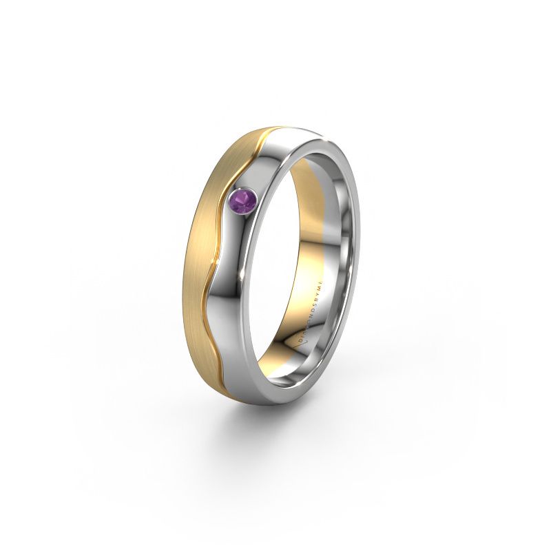 Wedding ring WH0701L25APM 585 gold amethyst ±5x1.7 mm