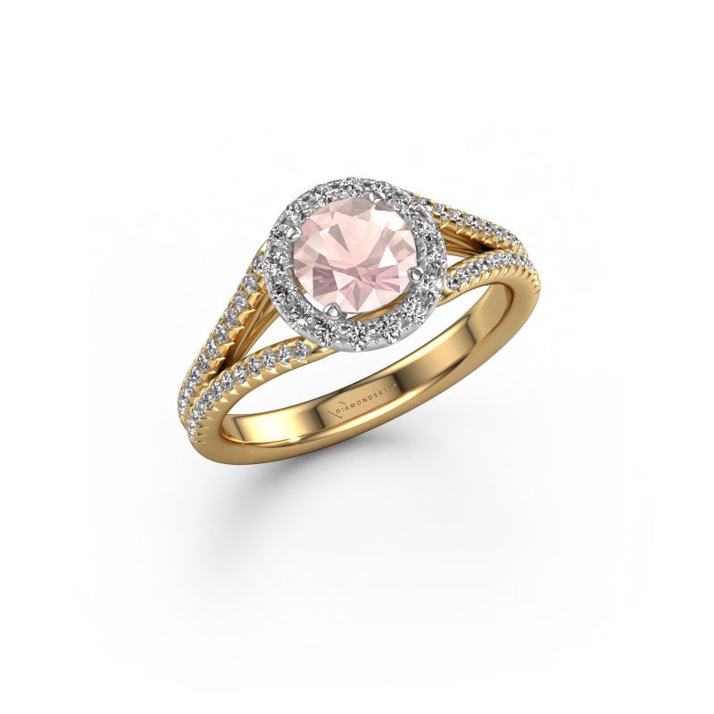 Anello di fidanzamento Verla rnd 2 585 oro morganite champagne 6.5 mm