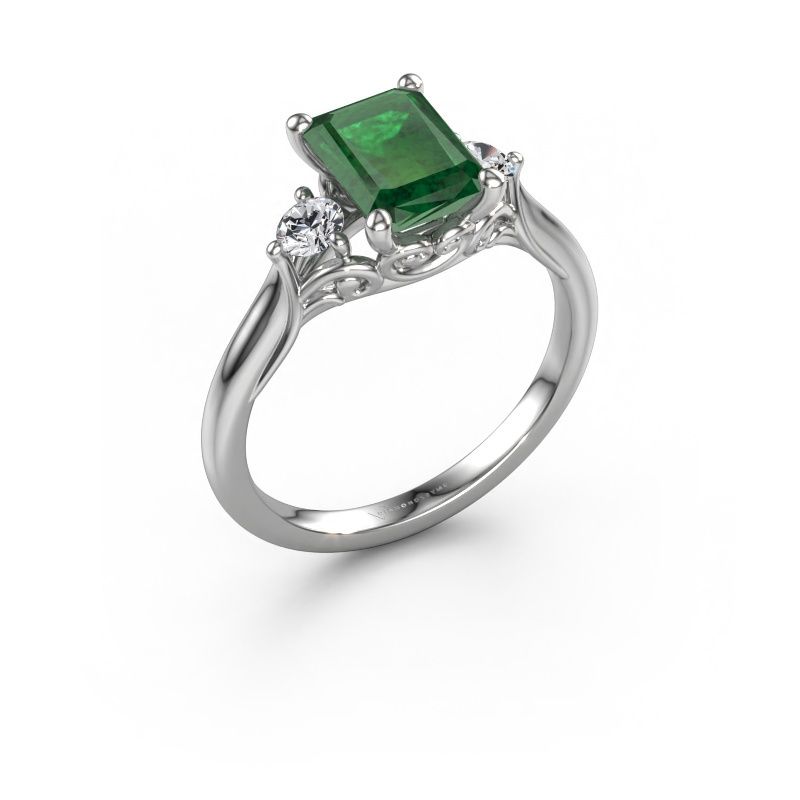 Verlobungsring Laurian EME 950 Platin Smaragd 8x6 mm