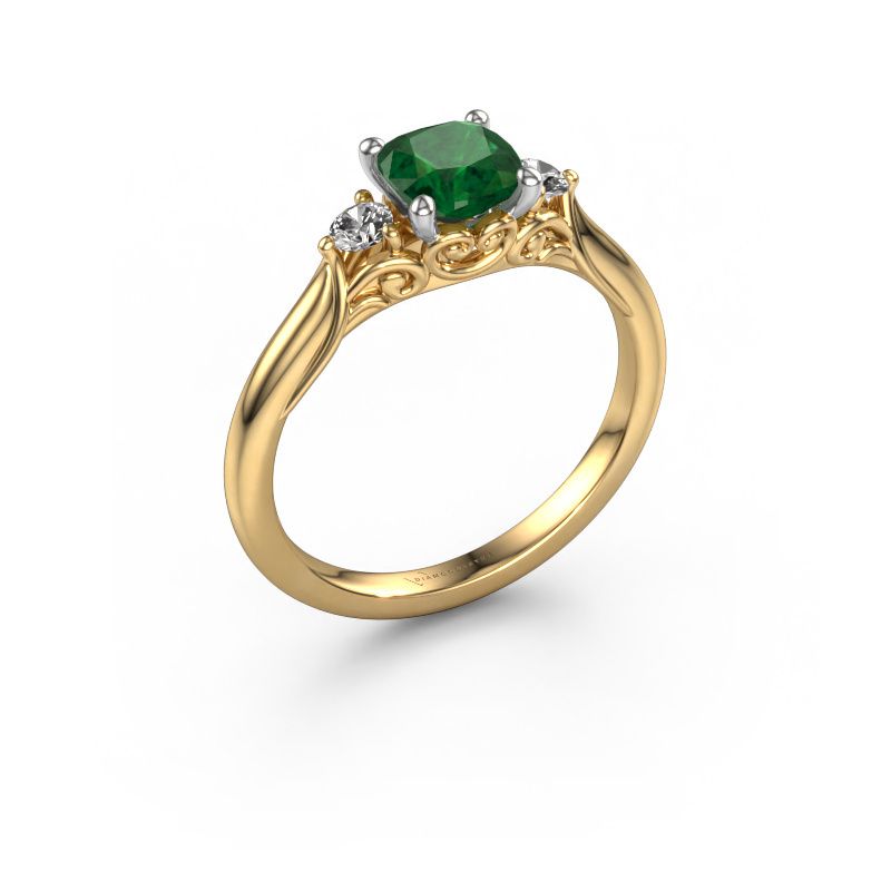 Engagement ring Laurian CUS 585 gold emerald 5.5 mm