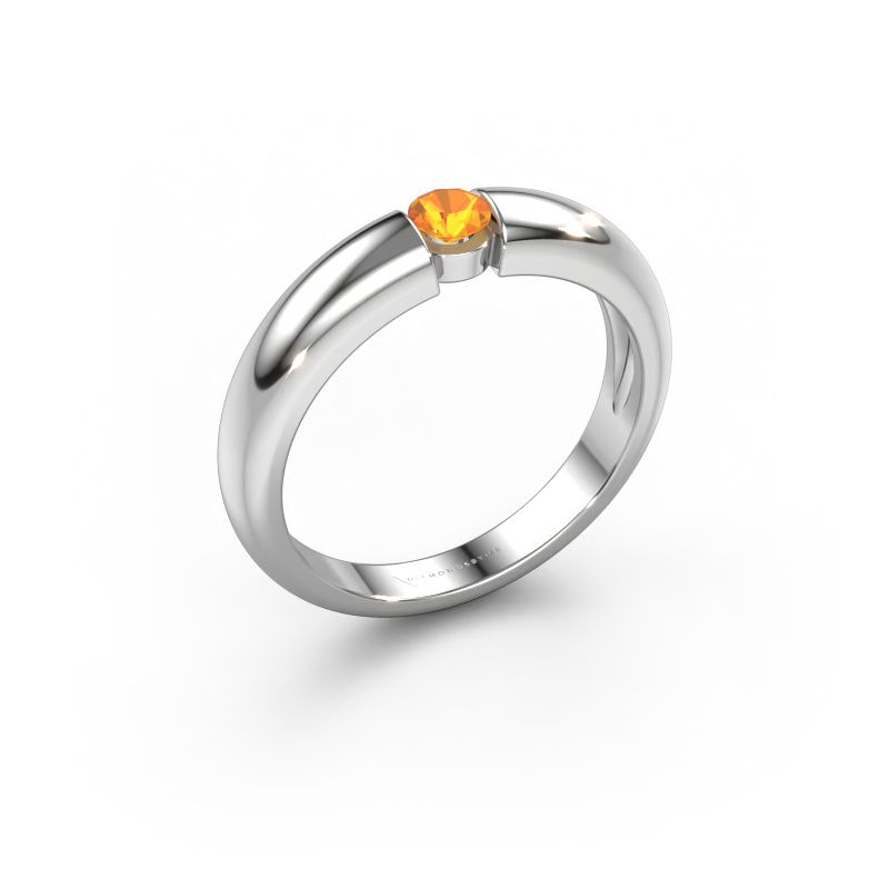 Verlobungsring Amelia 950 Platin Citrin 3.4 mm