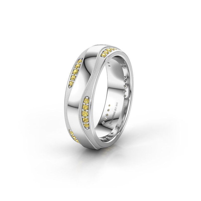 Image of Wedding ring WH2062L26BM<br/>950 platinum ±6x2 mm<br/>Yellow sapphire
