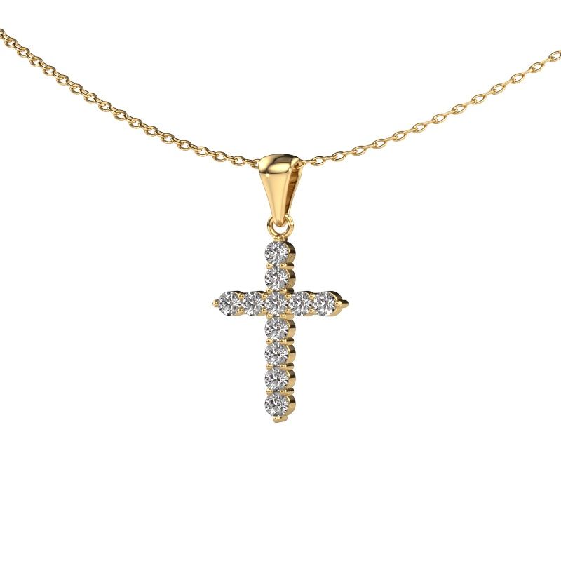 Anhänger Cross 585 Gold Diamant 0.330 crt