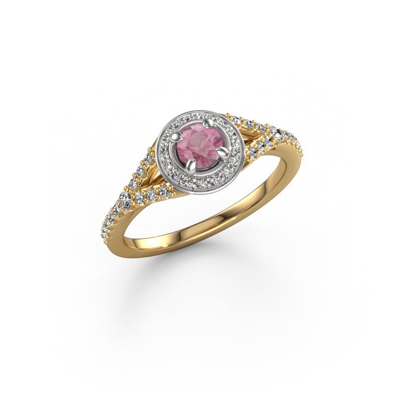 Engagement ring Pamela RND 585 gold pink sapphire 4 mm