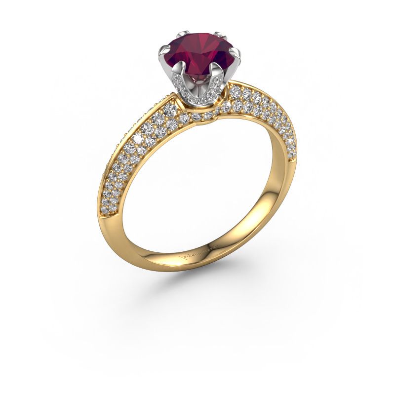 Engagement ring Abby 585 gold rhodolite 6.5 mm