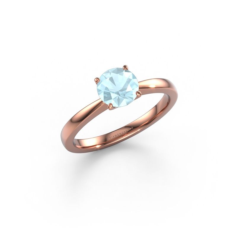 Verlobungsring Kitty 585 Roségold Aquamarin 6.2 mm