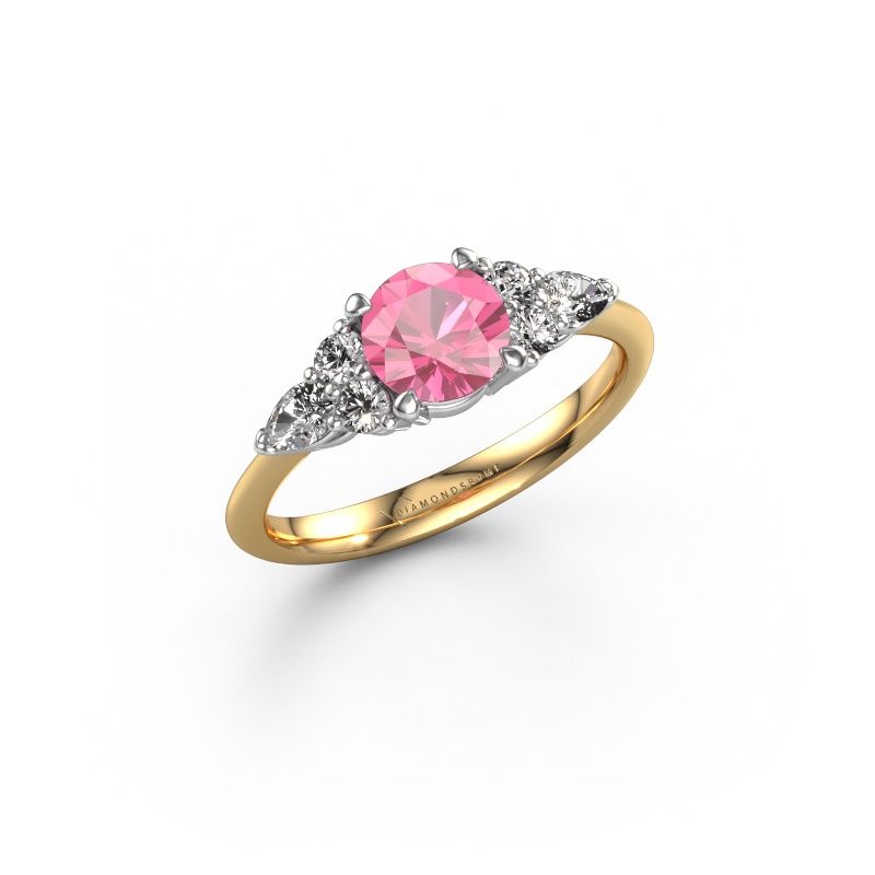 Engagement ring Melani RND 585 gold pink sapphire 6 mm