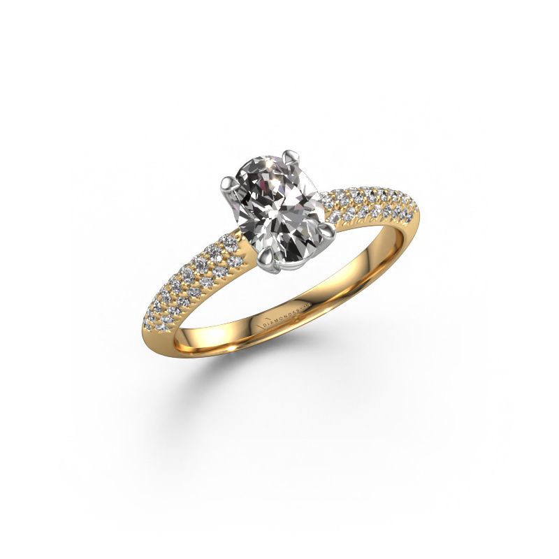 Verlovingsring Morane OVL 585 goud lab-grown diamant 1.077 crt