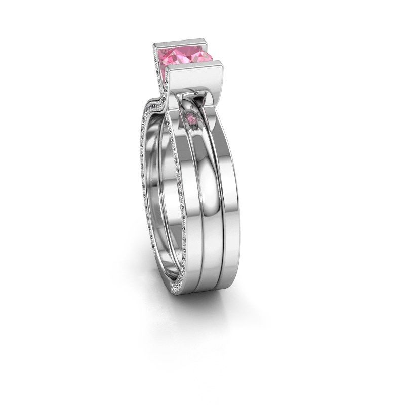 Image de Bague de fiançailles kenisha<br/>950 platine<br/>Saphir rose 5 mm
