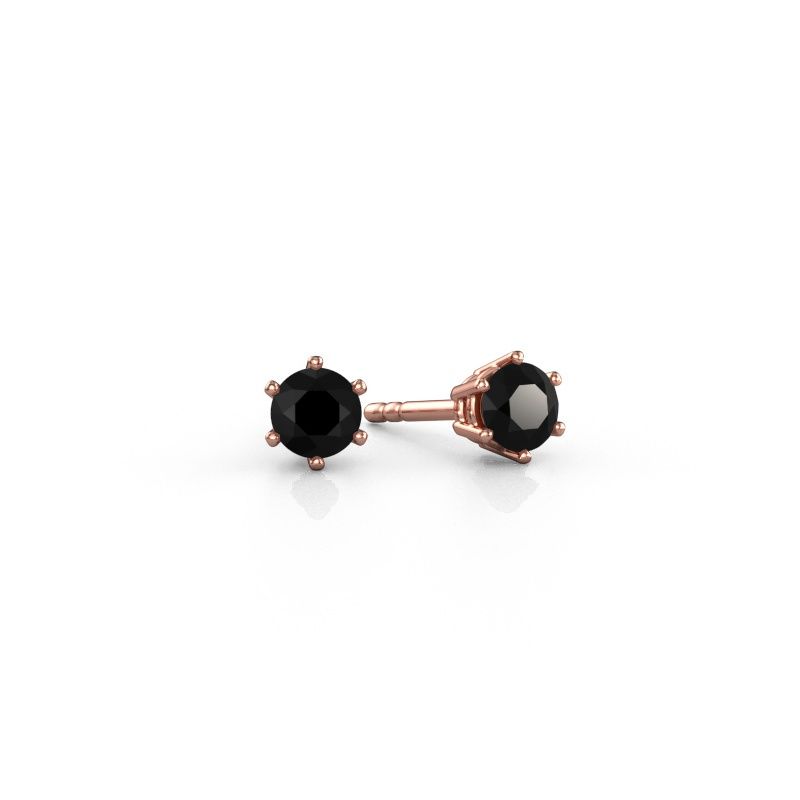 Oorbellen Fay 585 rosé goud zwarte diamant 0.36 crt