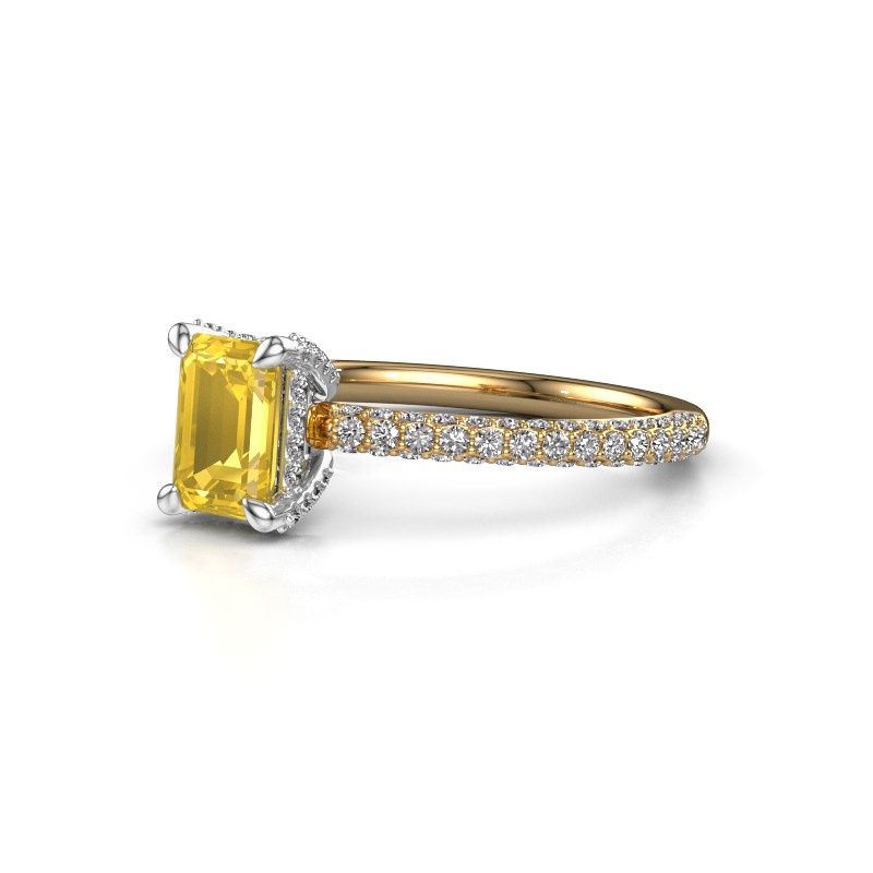 Image of Engagement ring saskia eme 2<br/>585 gold<br/>Yellow sapphire 6.5x4.5 mm
