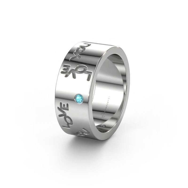 Trouwring Namering 5 950 platina ±8x1.8 mm