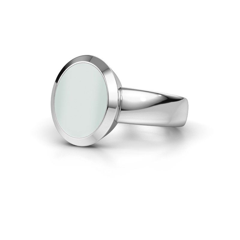 Afbeelding van Zegelring Oscar 3<br/>950 platina<br/>Groene Lagensteen 12x10 mm