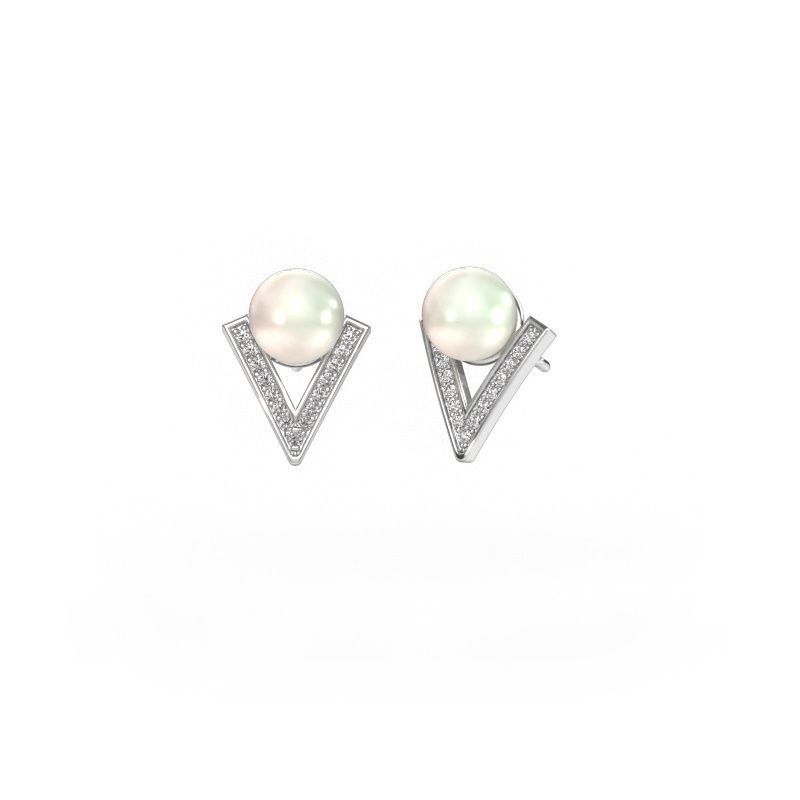 Earrings Faith 950 platinum white pearl 7 mm