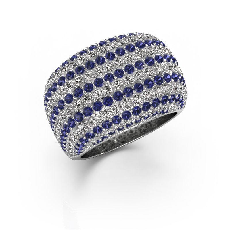 Ring Kira 585 Weißgold Saphir 1 mm