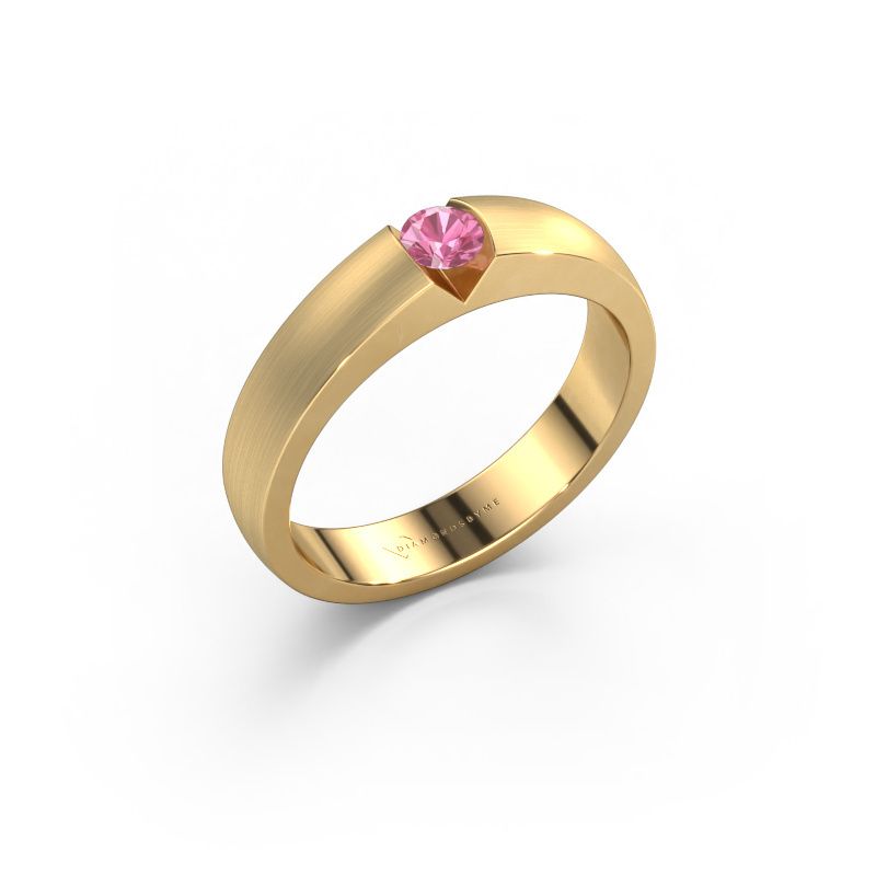 Engagement ring Theresia 585 gold pink sapphire 3.4 mm
