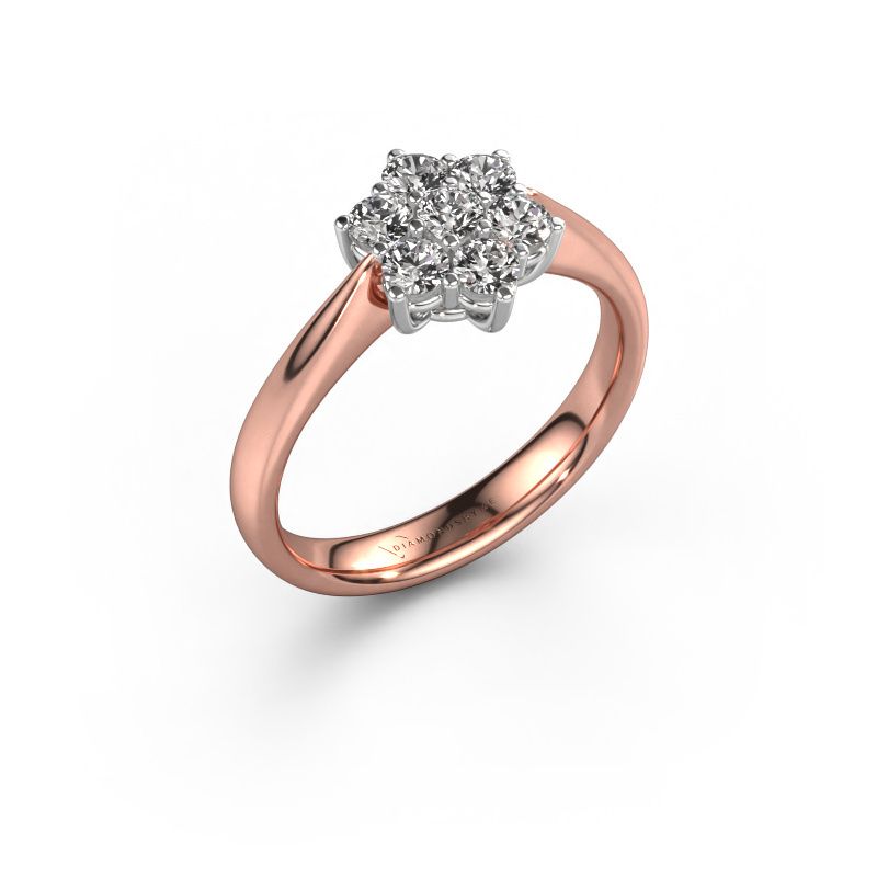 Bague de fiançailles Chantal 1 585 or rose zircone 2.4 mm