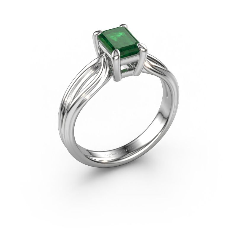 Verlobungsring Antonia eme 1 950 Platin Smaragd 7x5 mm