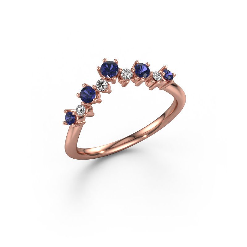 Stackable ring Carly B 585 rose gold sapphire 2.7 mm