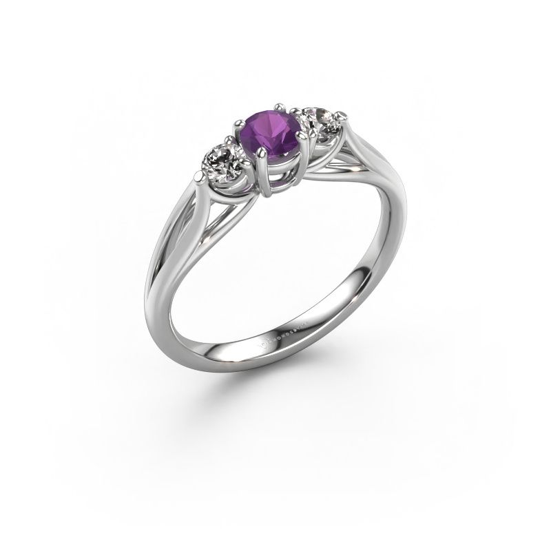Bague de fiançailles Amie RND 950 platine améthyste 4.2 mm