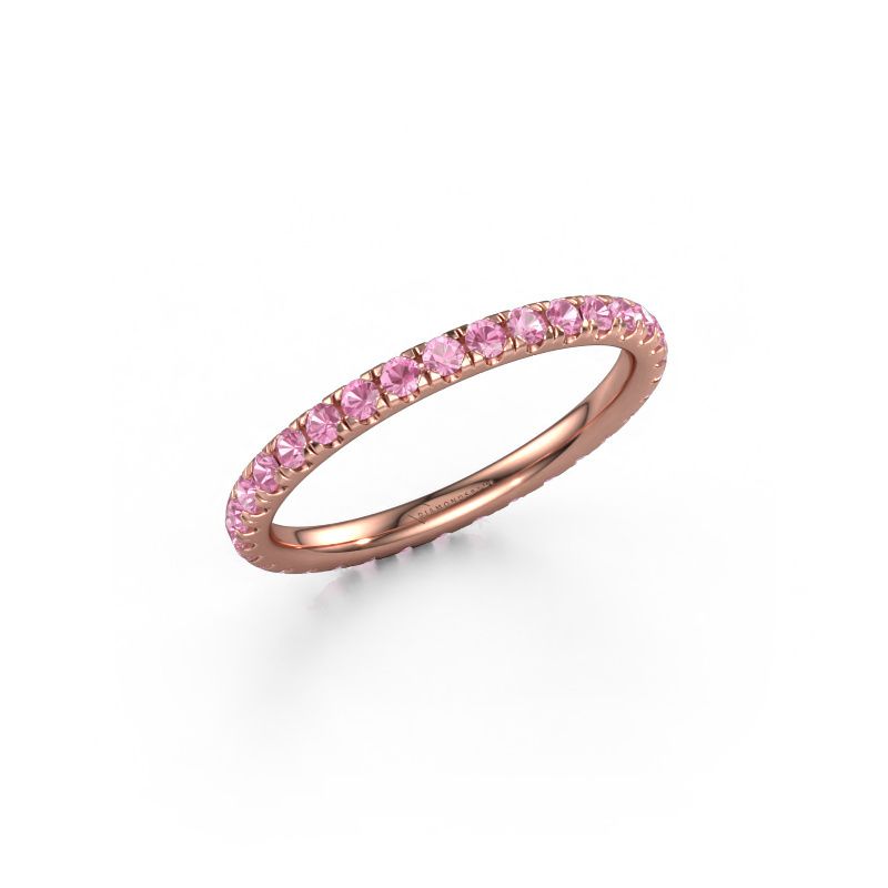 Aanschuifring Jackie 1.7 585 rosé goud roze saffier 1.7 mm