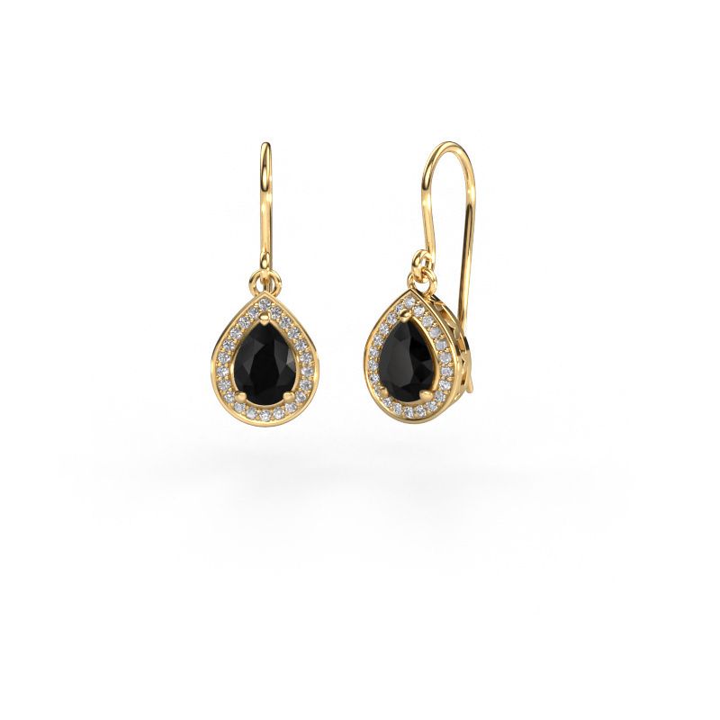 Drop earrings Beverlee 1 585 gold black diamond 2.11 crt