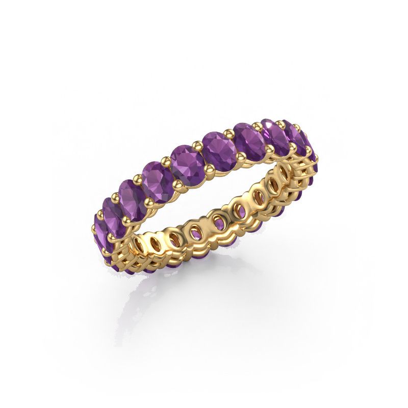 Stackable ring Heddy OVL 3x4 585 gold amethyst 4x3 mm