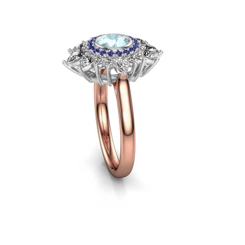 Image of Engagement ring Tianna 585 rose gold aquamarine 5 mm
